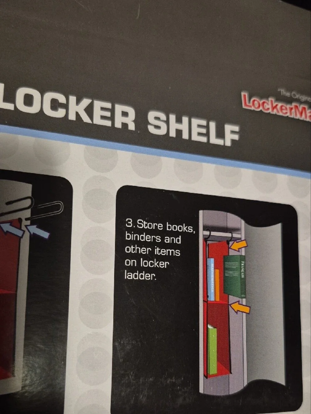 LockerMate Hanging Fabric Locker Shelf Organizer - NWT Blue OR Black